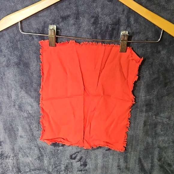 Vintage Frayed Edge Red Women's Hankie - Picture 1 of 3